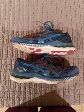 Asics Women's Navy and Pink Running Shoes